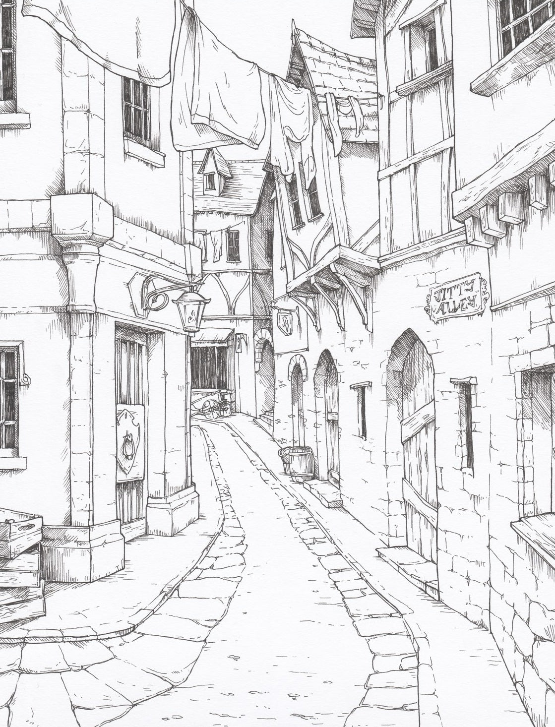 Jitty Alley, cropped to the original illustration