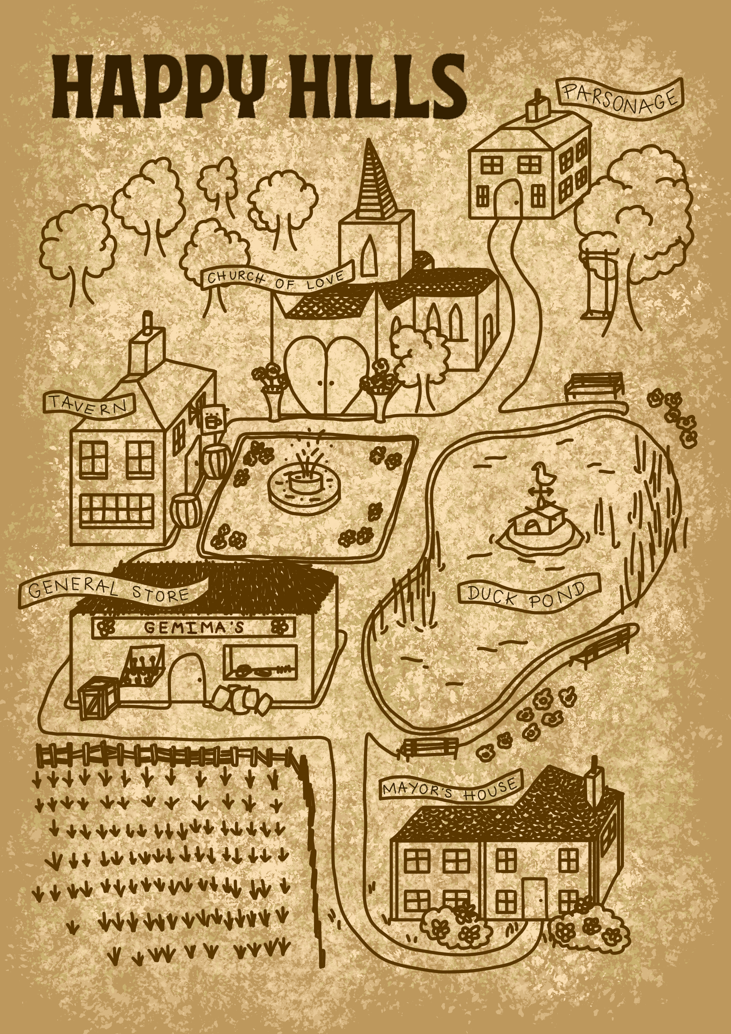 Happy Hills Map Print – Stone Fable